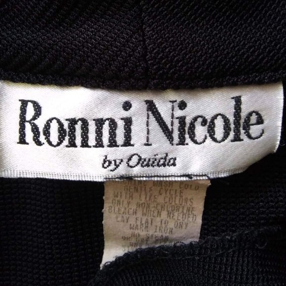 VTG RONNI NICOLE BLK W/ RACER STRIPES MAXI SZ 14 - Picture 13 of 14